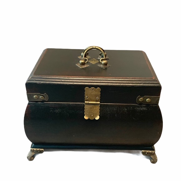Vintage Jewelry Box Wood Brown